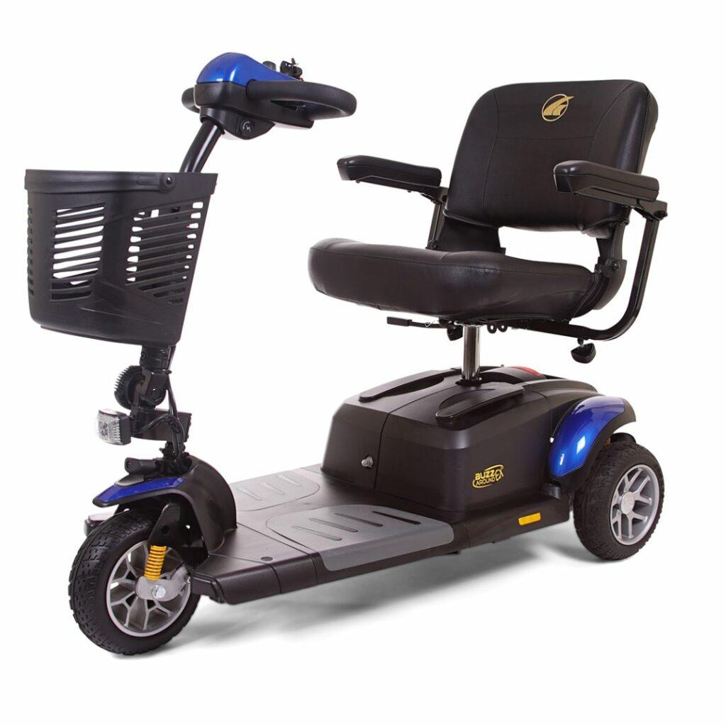 a black and blue scooter
