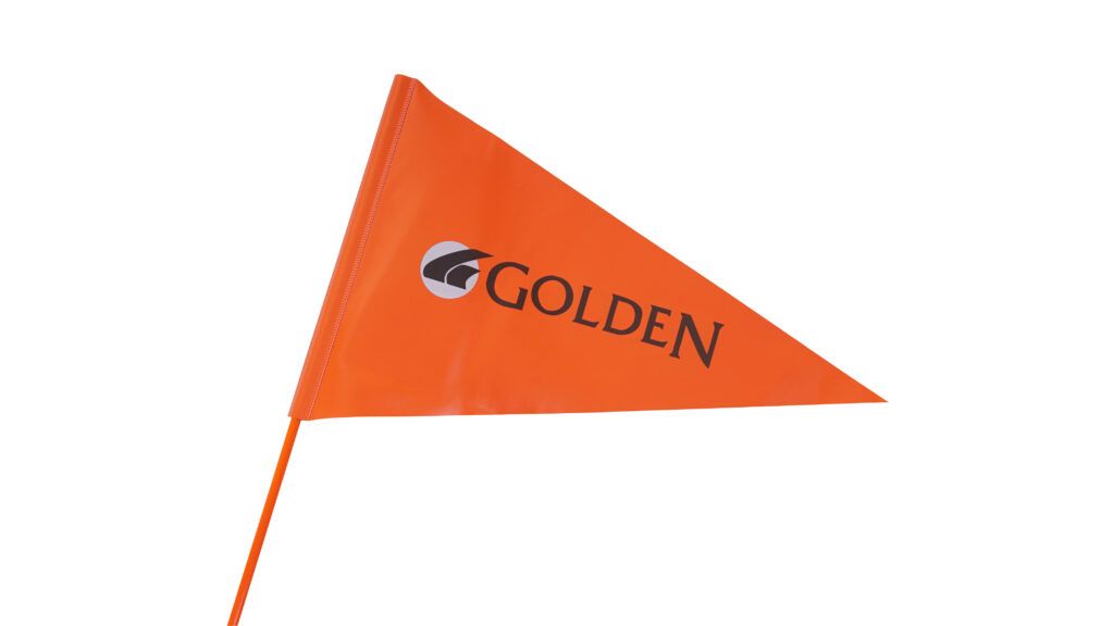 Golden Scooter Flag Close-Up MBA-GTFLAG