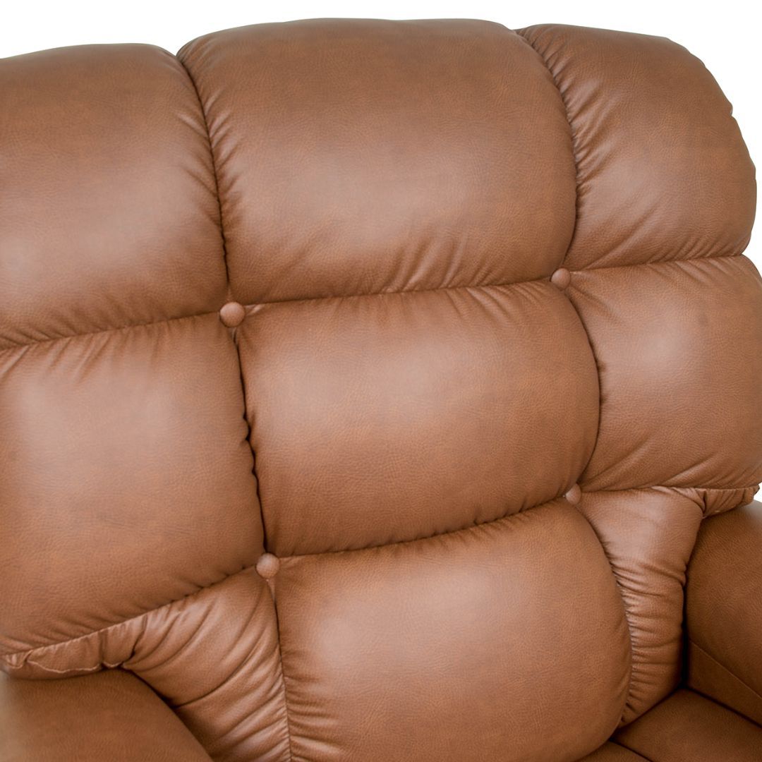 This image shows the back of a Golden power lift recliner where the power lumbar feature is located
